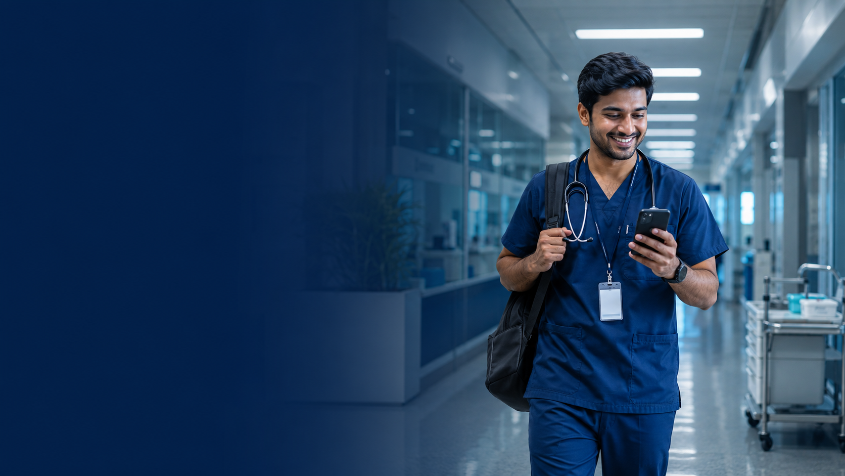 Healthcare professional exploring permanent opportunities on the MedLynk app